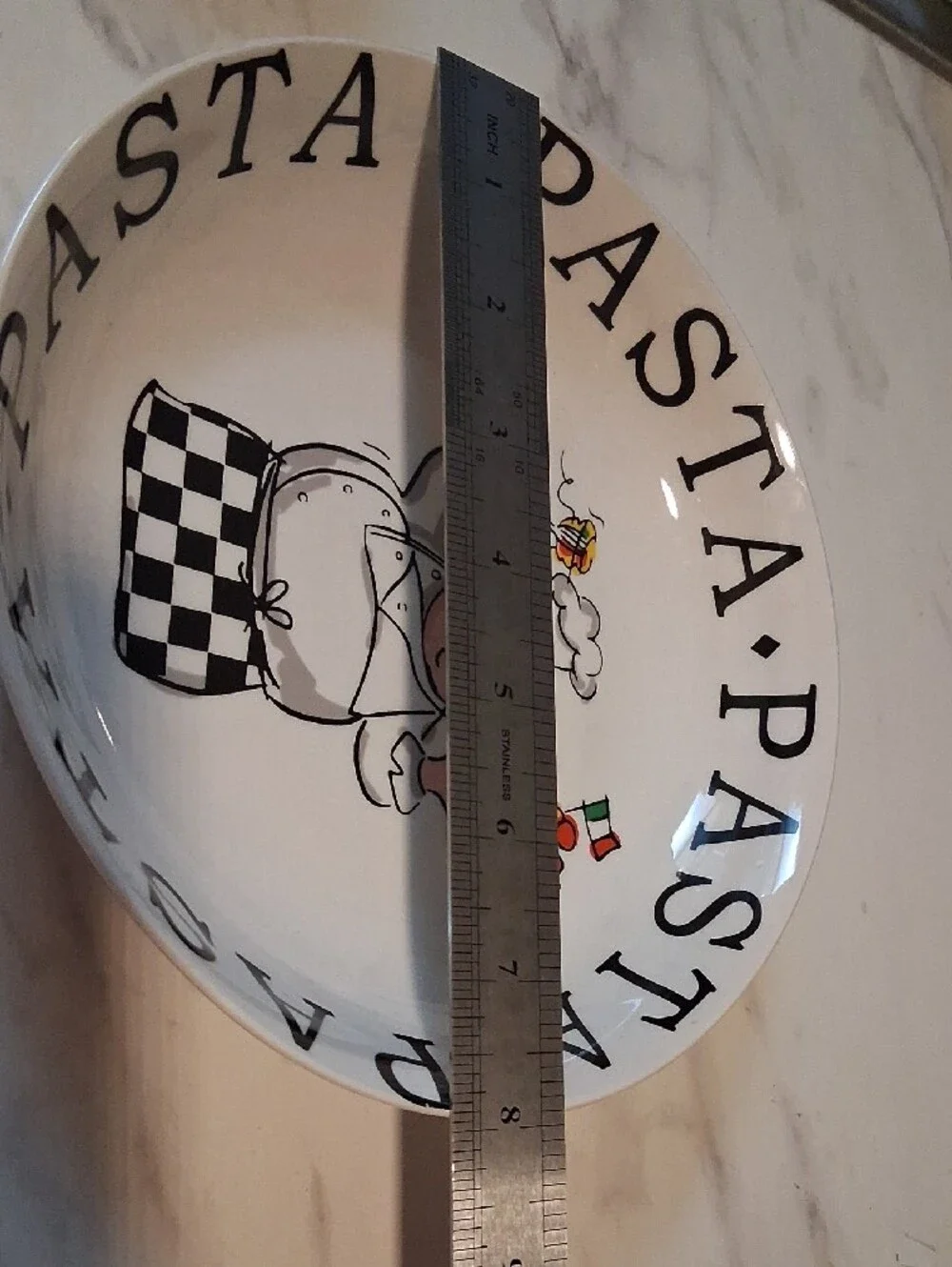 Pasta Serving Bowl - White Chef Design